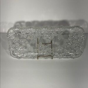 Mikasa West Germany Clear Serving Dish/Tray Floral Walther Crystal